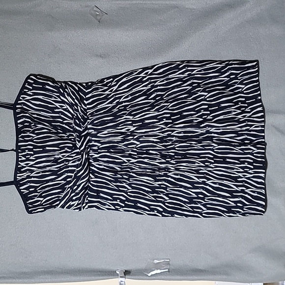 LOFT Women's Elegant Blue and White Strappy Lined Dress - Size 12 NEW WITH TAGS - Picture 1 of 13